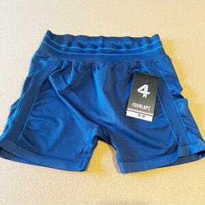 NEW FourLaps size XL Shorts Navy Blue Midnight Compression Biker Aero Seamless